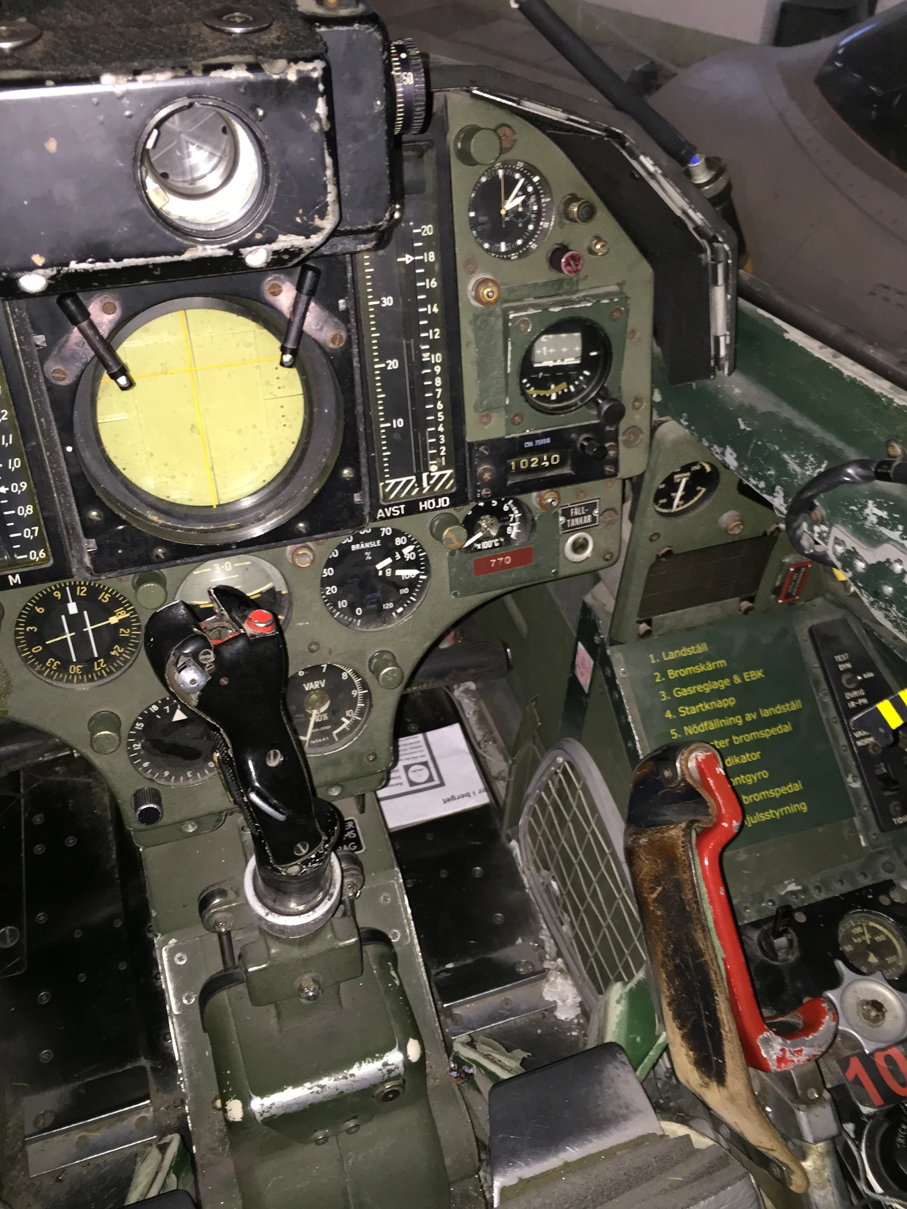 SAAB J35F Draken Cockpit